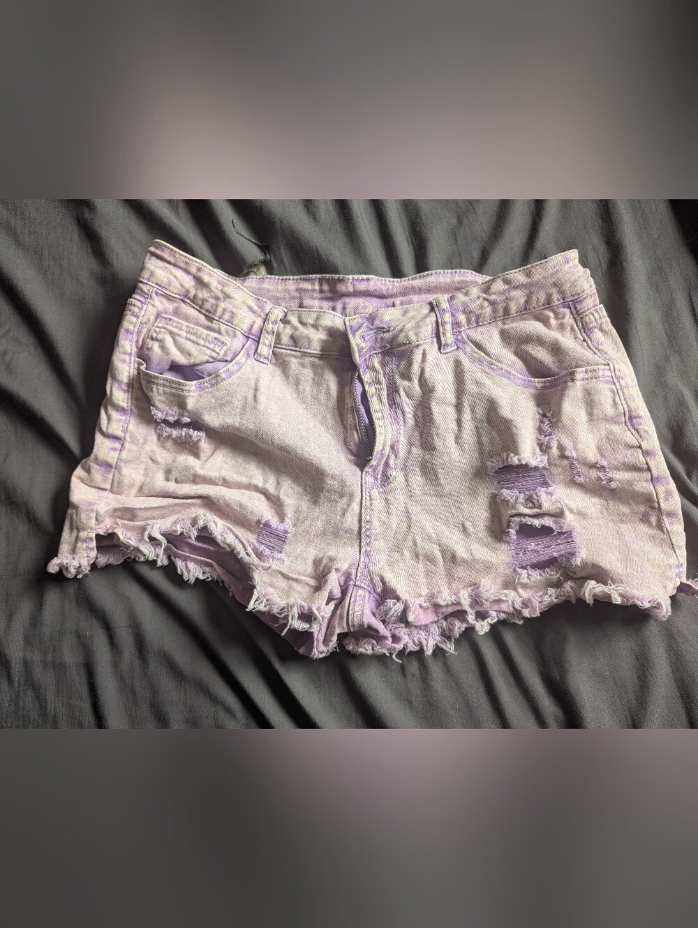 Amazon Lavender Distressed Women's Denim Shorts